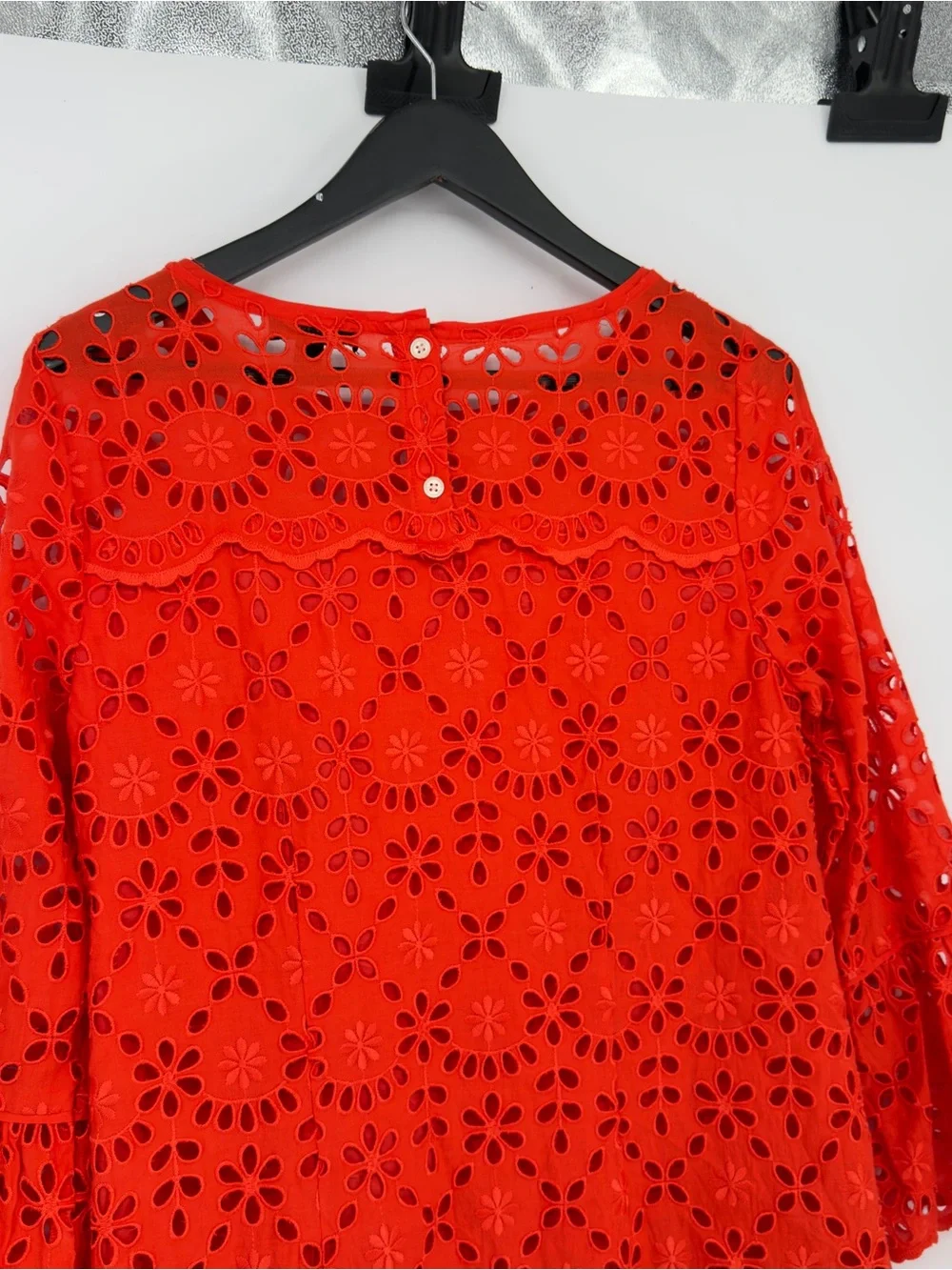J.Crew Orange Eyelet Embroidered Shift Dress Sz 6 Womens